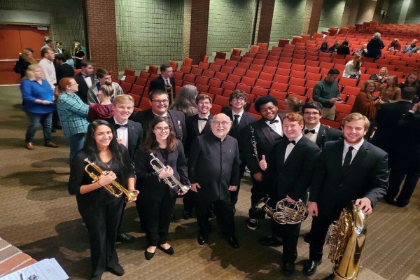 SEVEN CENTRAL STUDENTS ARE ACCEPTED INTO LEE HONOR BAND -- Central band students are directed by distinguished composer, David Holsinger.