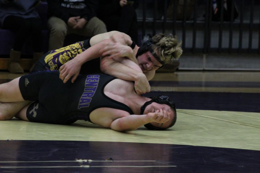 CENTRALS WRESTLING POUNDERS PERSIST TO VICTORY -- Previous matches have shown promise to seniors wanting to wrestle in the state tournament.