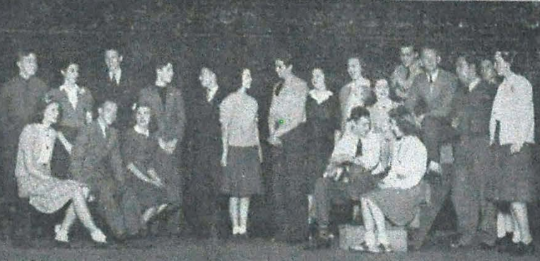 LOOKING BACK: THE CLASS OF 1942 SENIORS PRESENT A FUN-FILLED ROM-COM, WOODEN SLIPPER -- Pictured above is the senior cast of Wooden Slipper.