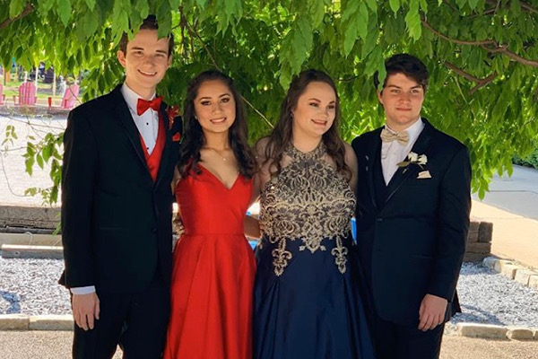 AN UPDATE ON THE SPRING -- Events such as prom will be returning to the spring calendar. In this file photo from 2020, former Central students Preston Fore, Cassandra Castillo, Abby Young, and Matthew Davis (left to right) take pictures before heading to 2019s prom.