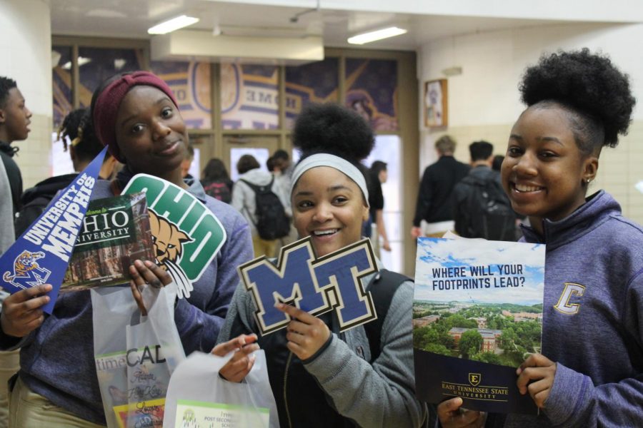 STUDENTS BUILD AWARENESS OF COLLEGE OPTIONS THROUGH 2020 COLLEGE FAIR -- Central students express interests in colleges at the college fair.
