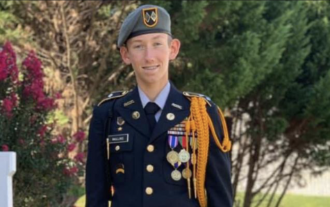 SENIOR TYLER MULLINS RECEIVES FULL ROTC SCHOLARSHIP -- Tyler Mullins is in his formal JROTC uniform.