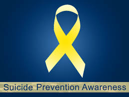 SEPTEMBER IS NATIONAL SUICIDE PREVENTION MONTH -- Suicide prevention is often represented by a yellow banner; it is also occasionally represented with a teal banner.