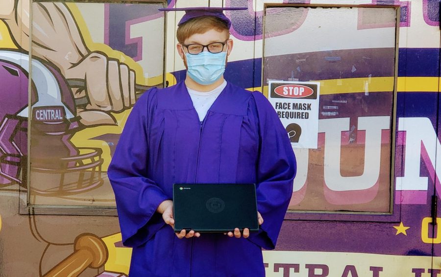 CENTRAL STUDENTS GRADUATIONS REQUIREMENT SHIFT -- Senior Jeremy Rogers looks forward to being a graduate in 2021 as classes "zoom" by. 