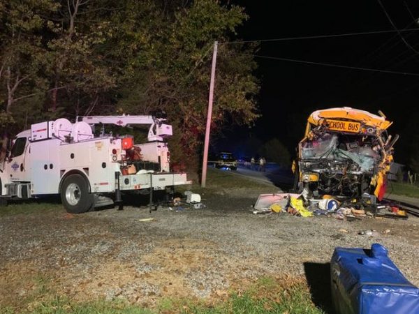 MEIGS COUNTY BUS CRASH RESULTS IN DEVASTATION-- This is the scene of the crash in which caused a death of both Lisa Dillard and Addicyn Medley. 