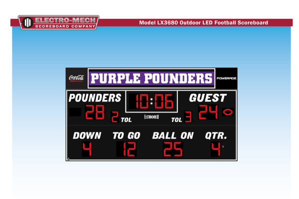 CENTRAL'S NEW SCOREBOARD -- Shown above is a preview of what Central's new scoreboard will look like.