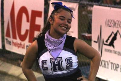 DESTINY SMITH NAMED CLASS REPRESENTATIVE -- Senior Destiny Smith cheers at a Central football game.