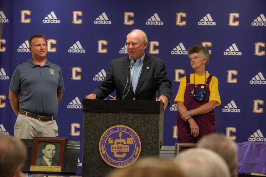 NINE NEW MEMBERS WERE INDUCTED INTO CENTRALS SPORTS HALL OF FAME --Ken Connelly thanks those who helped him excel during his sports career and reminisces over his time at Central.