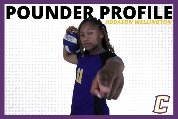 POUNDER PROFILE: VOLLEYBALL STANDOUT ADDASON WELLINGTON -- Addason Wellington featured in picture designed by Karleigh Schwarzl. 