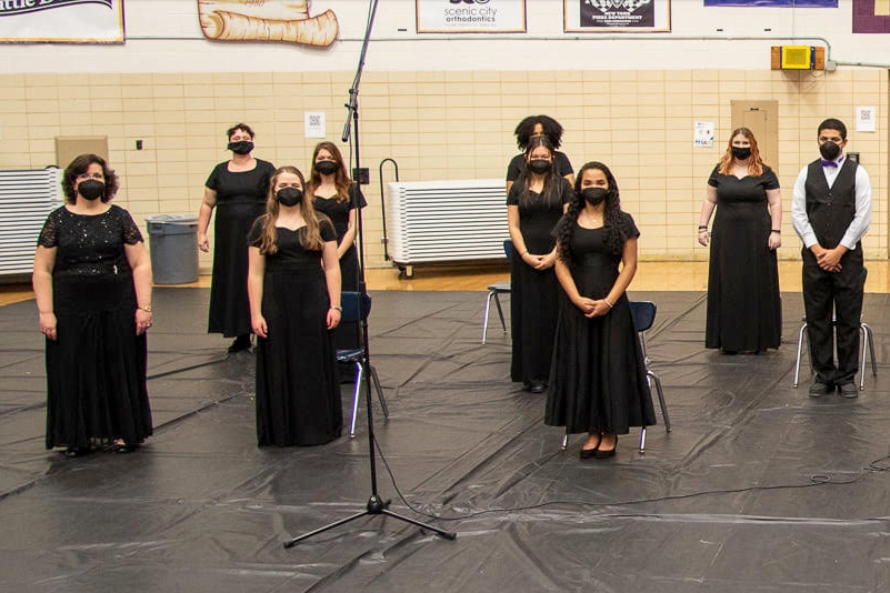 CENTRAL RECEIVES $1,250 GRANT FOR CHORAL DEPARTMENT-- The Central Voices perform at their spring 2021 concert.