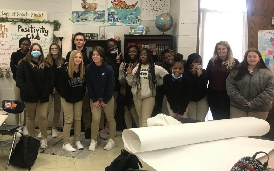 POSITIVITY CLUB FOCUSES ON IMPROVING CENTRAL HIGH -- Mrs. Broussard pictured with the Positivity Club. 