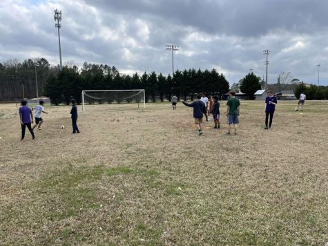 CENTRAL BOYS SOCCER HAS HIGH HOPES FOR UPCOMING SEASON- The 2021-2022 Central boys soccer team practicing in preparation for the first game on March 15.  