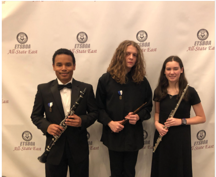 THREE FROM CENTRAL SOUND OF CHATTANOOGA NAMED TO ALL-EAST BAND --Erickson Frias-Cruz, Robert Farr, and Hannah Farmer represented Central at the All-East Band concert in Gatlinburg.