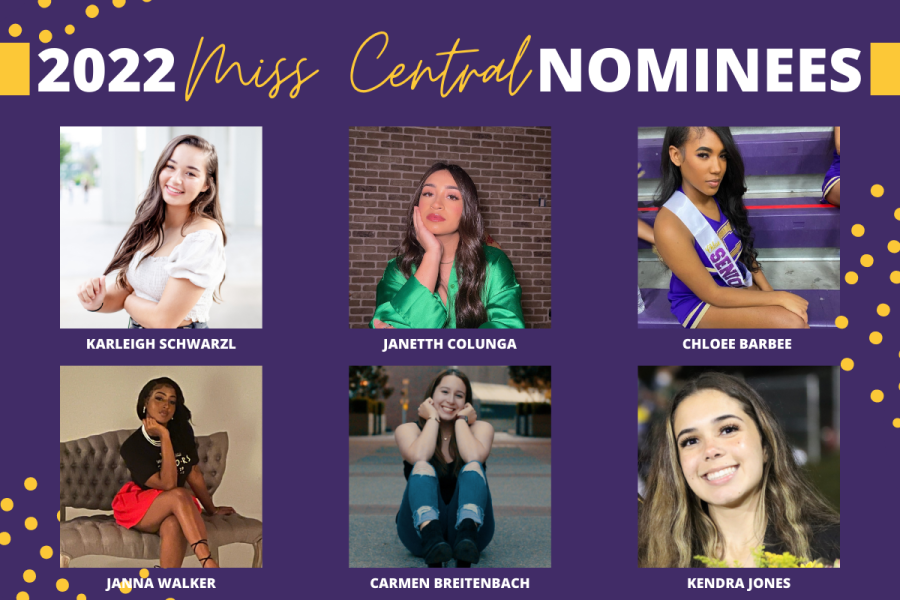 THE 2022 MISS CENTRAL COURT ANNOUNCED -- The 2022 Miss Central Candidates have been announced (top row) Karleigh Schwarzl, Janetth Colunga, Chloe Barbee, (bottom row) Janna Walker, Carmen Breitenbach, and Kendra Jones. 
