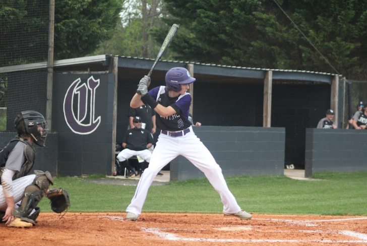 BASEBALL CONQUERS RED BANK FOR SENIOR NIGHT; GETS DEFEATED BY SIGNAL MOUNTAIN IN DISTRICT TOURNAMENT -- Junior, Dylan Brown, up to bat for the Pounders 