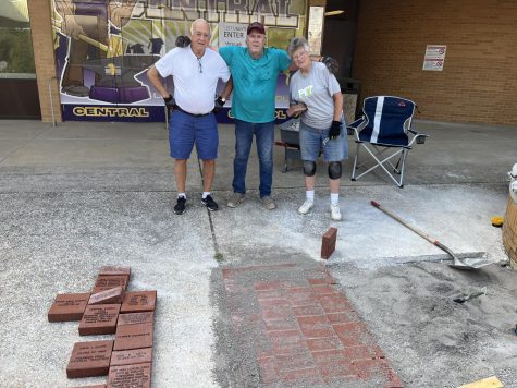 ALUMNI SPOTLIGHT: CLASS OF 1974 GRADUATE , BUFFY HOGE, SERVING AS ALUMNI ASSOCIATION PRESIDENT- Buffy pictured with two other members of the Alumni Association placing alumni recognition bricks.   