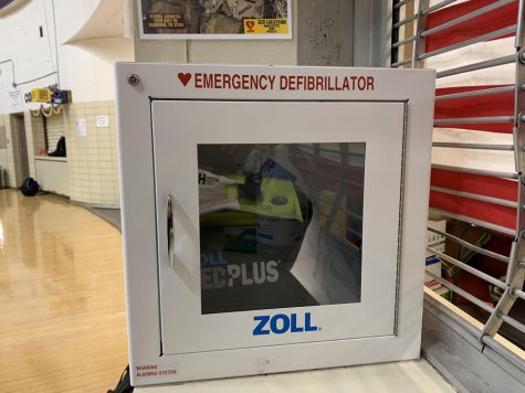 CENTRAL HIGH IS GIVEN A $350 GRANT FOR THE NEW AED (AUTOMATED EXTERNAL DEFIBRILLATOR)- Pictured above is one of the AEDs found in the gym at Central High School.