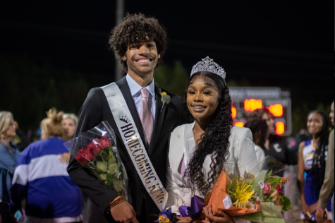 CENTRAL HIGHS 2022-23 HOMECOMING KING AND QUEEN ARE CROWNED- Pictured above is senior Tyson Dean (Left), and Lakiyah Byrd (Right) Centrals homecoming king and queen for the 2022-23 school year.