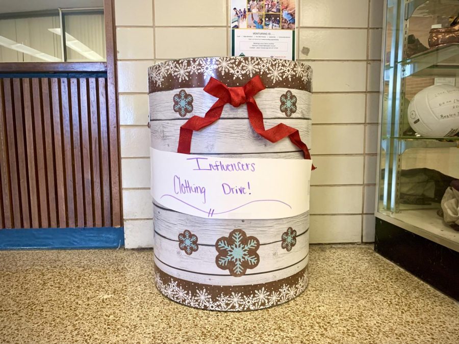CENTRALS INFLUENCER CLUB HOSTS SCHOOL WIDE CLOTHING DRIVE -- Donation bins located in the front of the building, donated by the Samaritan Center. 